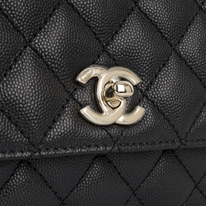 Chanel Mini Coco Handle - Black Caviar - Lizard Handle