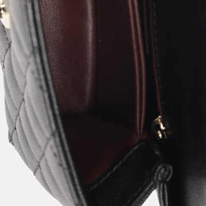 Chanel Mini Coco Handle - Black Caviar - Lizard Handle