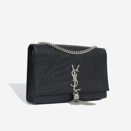 Saint Laurent Kate Tassel Bag - Croc Embossed