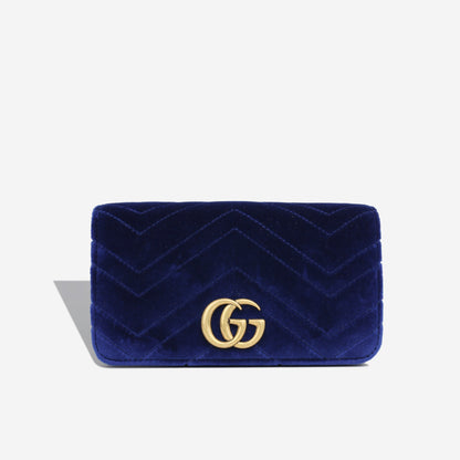 Gucci Mini Velvet Chevron Flap