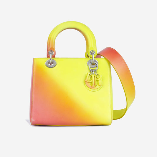 Christian Dior Medium Lady Dior - Yellow / Orange