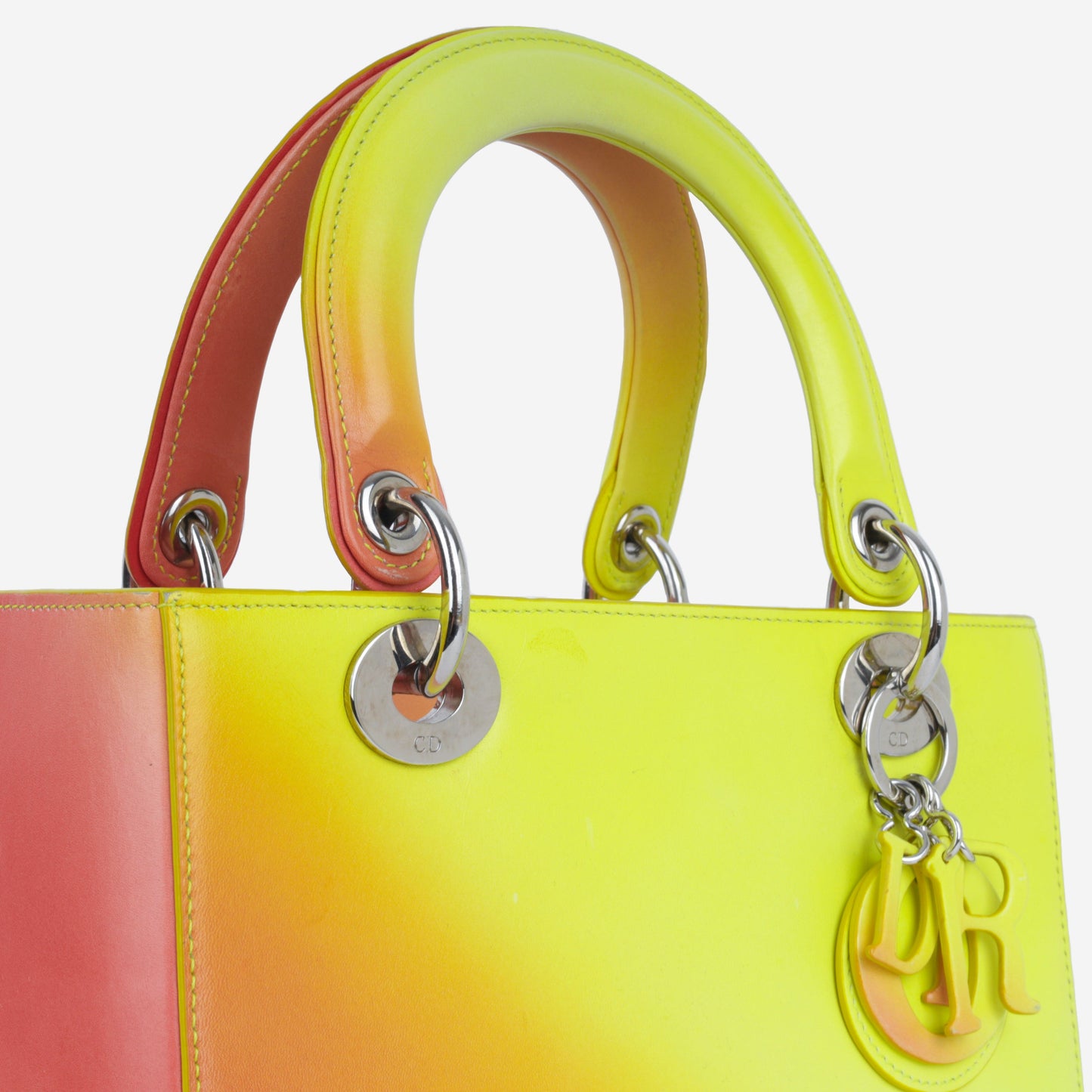 Christian Dior Medium Lady Dior - Yellow / Orange