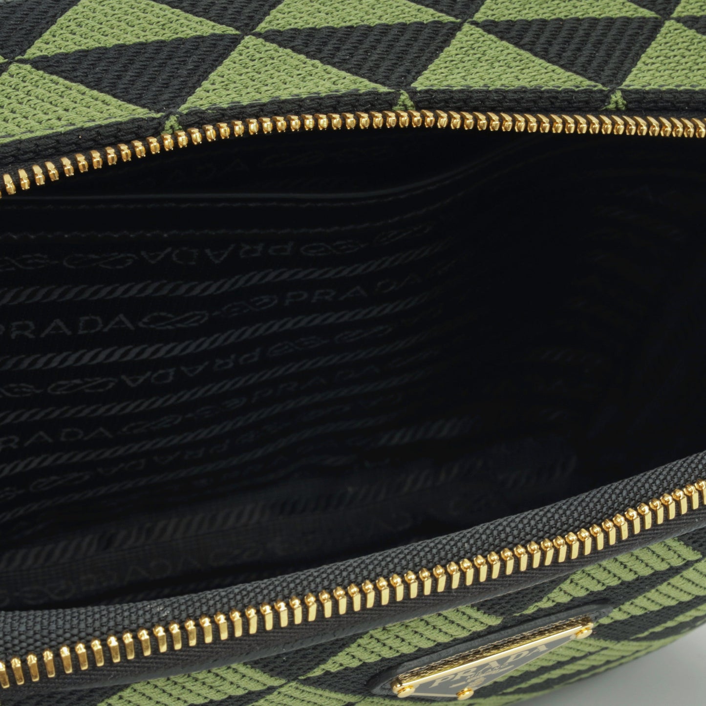 Prada Symbole Embroidered Fabric Bag