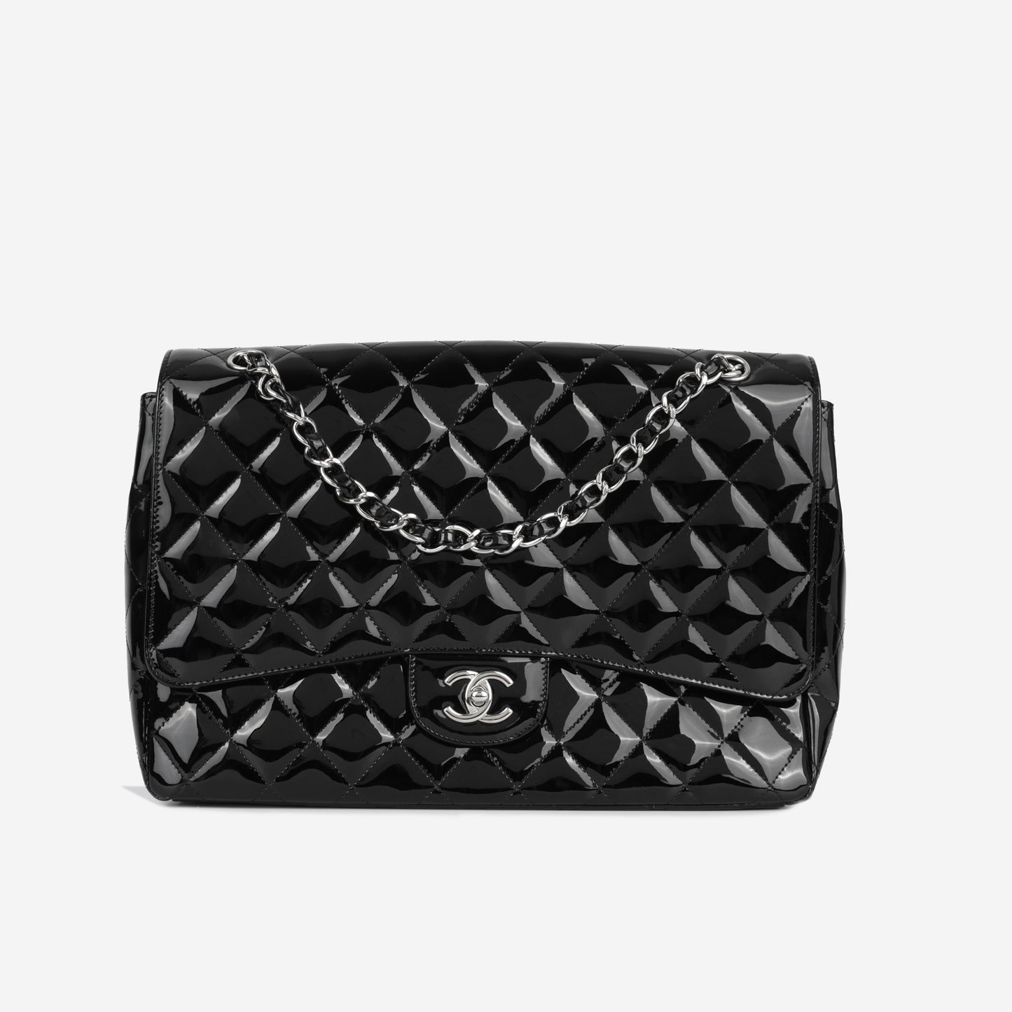 Chanel Maxi Classic Single Flap - Black Patent