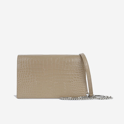 Saint Laurent Kate Tassel WOC -  Croc Embossed