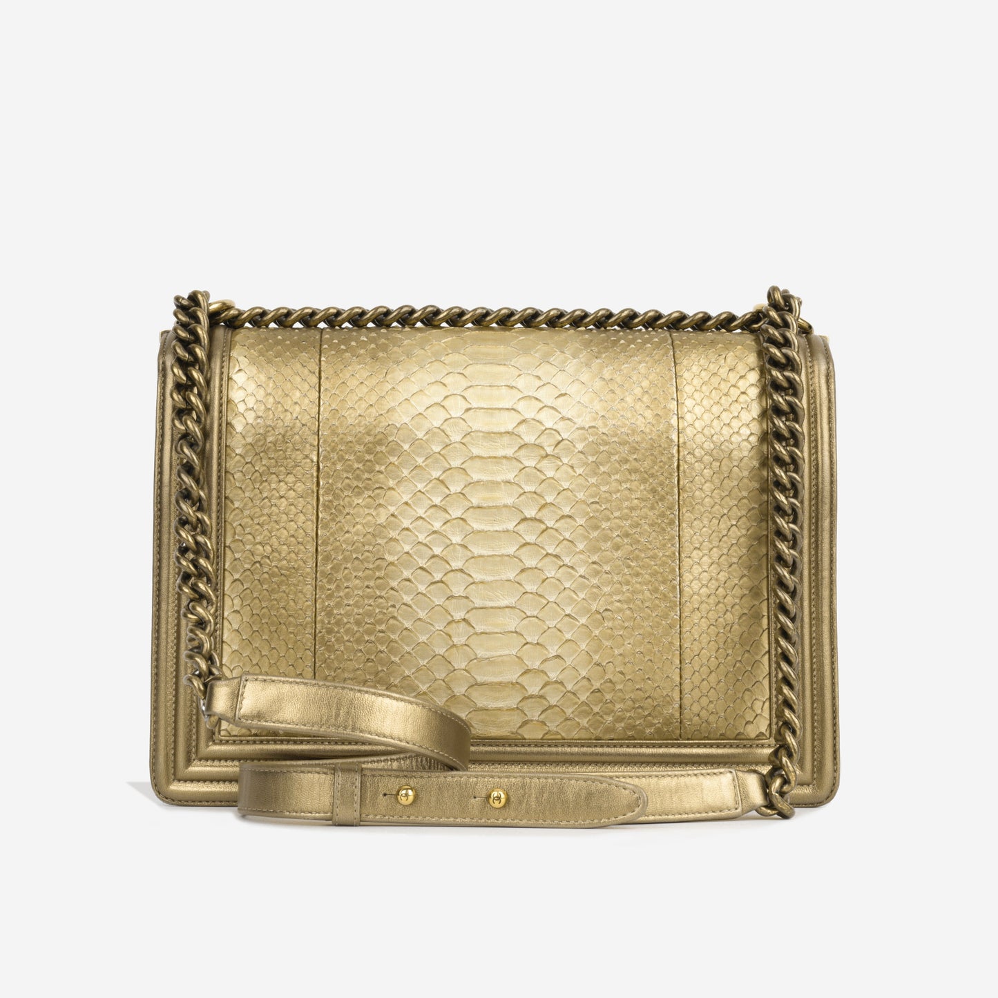 Chanel Large Boy Bag - Gold Python