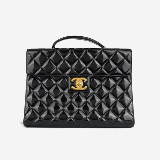 Chanel Vintage Portfolio Briefcase - Black Patent