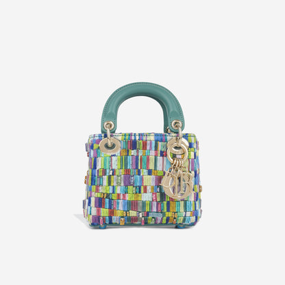 Christian Dior Micro Lady Dior - Minjung Kim Beaded Teal