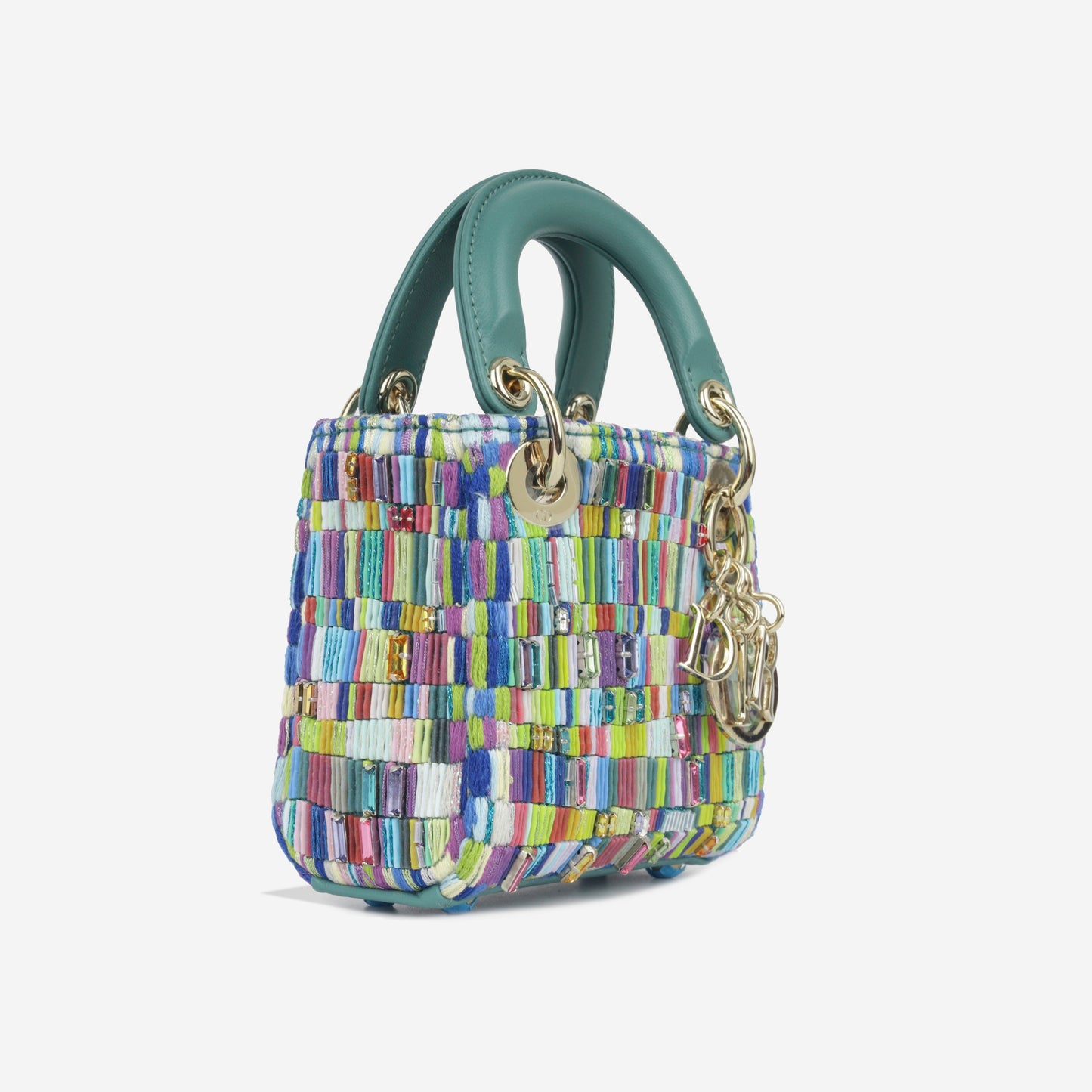 Christian Dior Micro Lady Dior - Minjung Kim Beaded Teal
