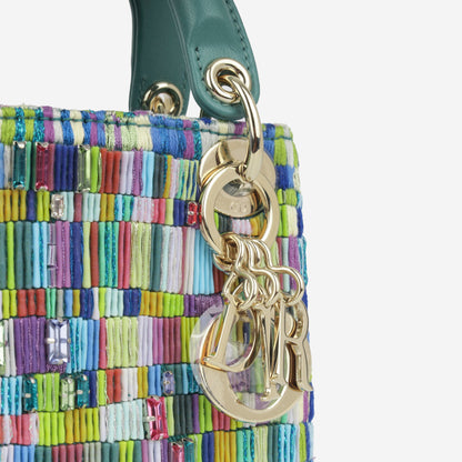 Christian Dior Micro Lady Dior - Minjung Kim Beaded Teal