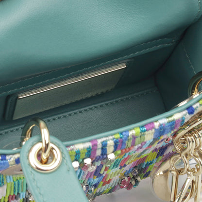 Christian Dior Micro Lady Dior - Minjung Kim Beaded Teal