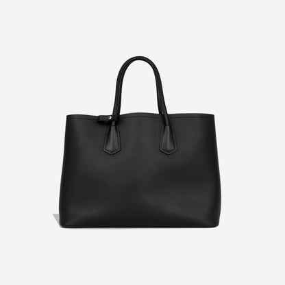 Prada Large Double Tote - Black Matte Calfskin