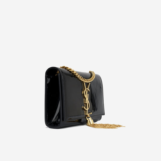 Saint Laurent Mini Kate Tassel - Black Patent