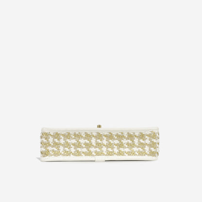 Chanel Cruise Woven Flap - Metallic Gold/White