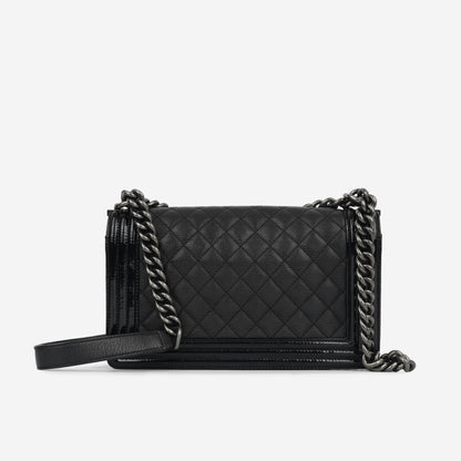 Chanel Boy Bag - Old Medium Black Lambskin