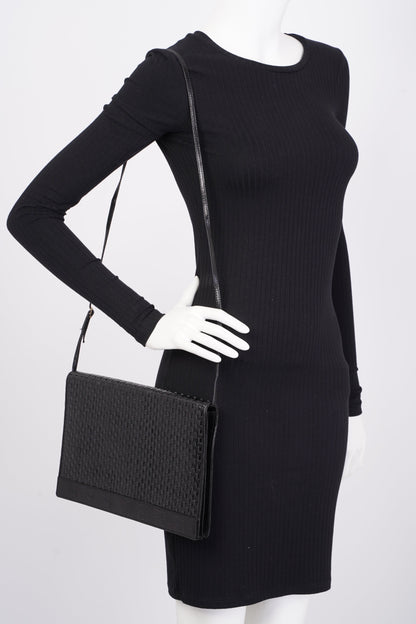 Fendi Clutch With Strap Black Leather