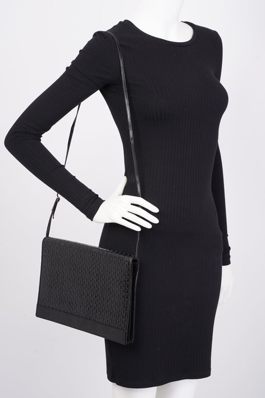 Fendi Clutch With Strap Black Leather