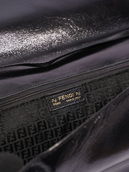 Fendi Clutch With Strap Black Leather