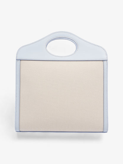 Burberry Pocket Bag Light Blue / Cream Canvas Mini