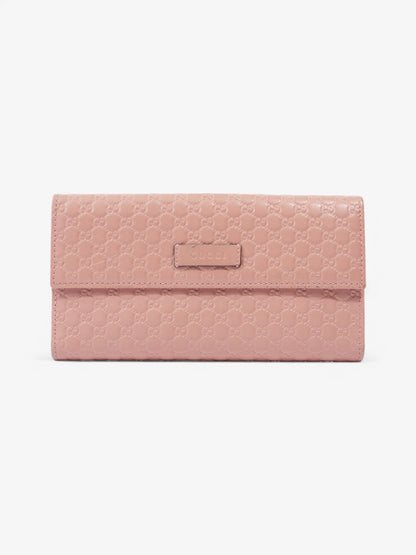 Gucci Microguccissima Continental Wallet Pink Guccissima Embossed Leather