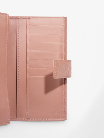 Gucci Microguccissima Continental Wallet Pink Guccissima Embossed Leather