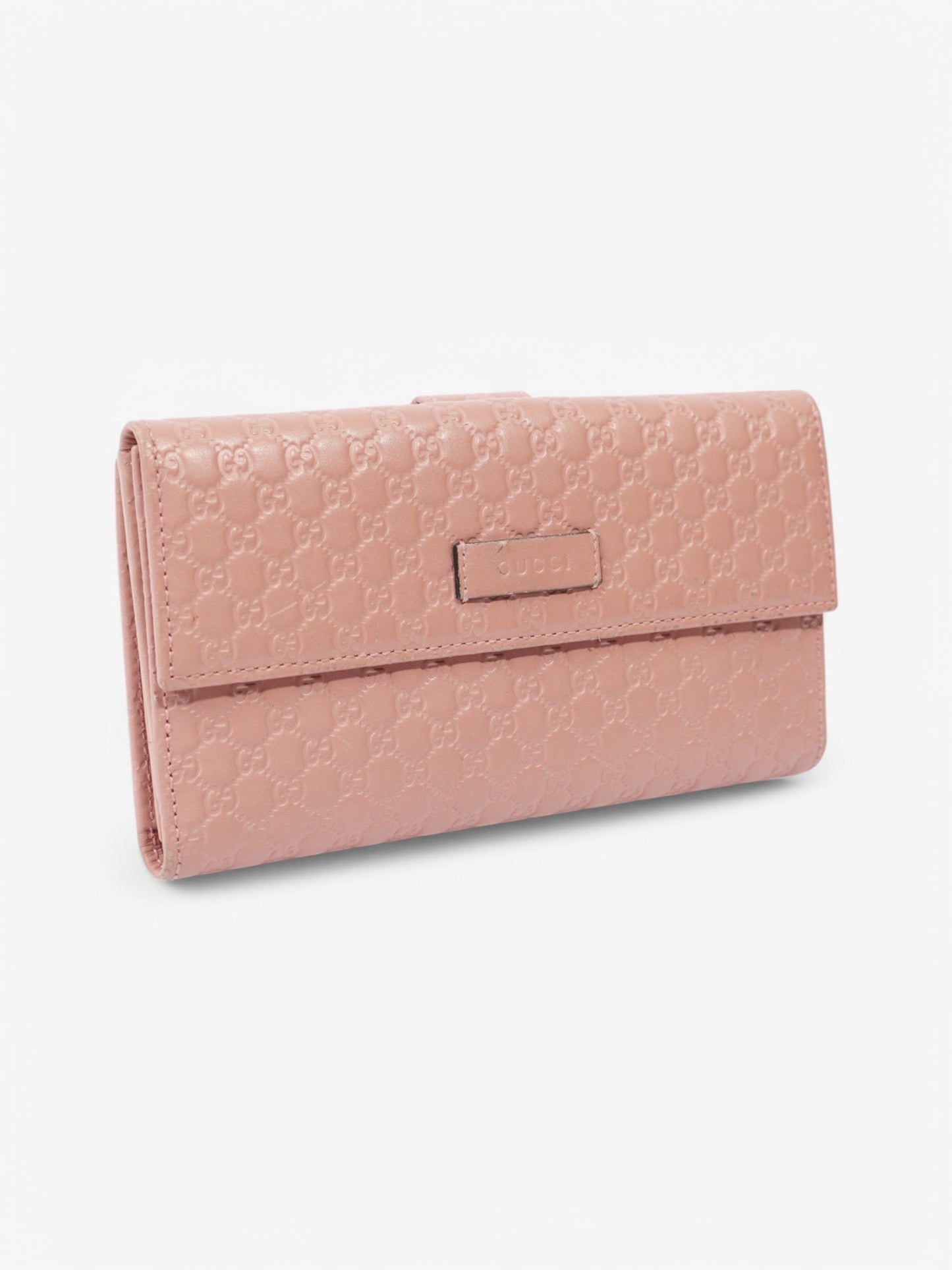 Gucci Microguccissima Continental Wallet Pink Guccissima Embossed Leather