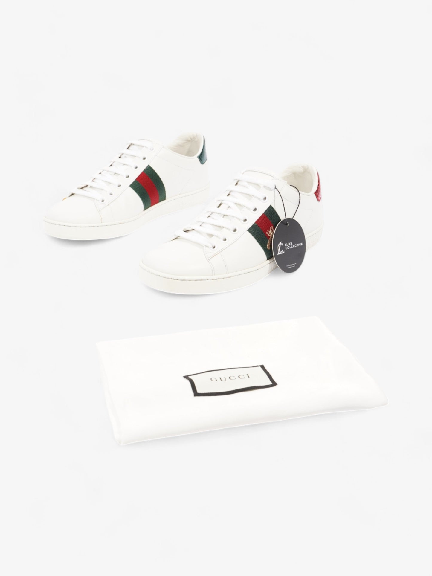 Gucci Ace Sneakers with Bee White / Green / Red Leather EU 38 UK 5