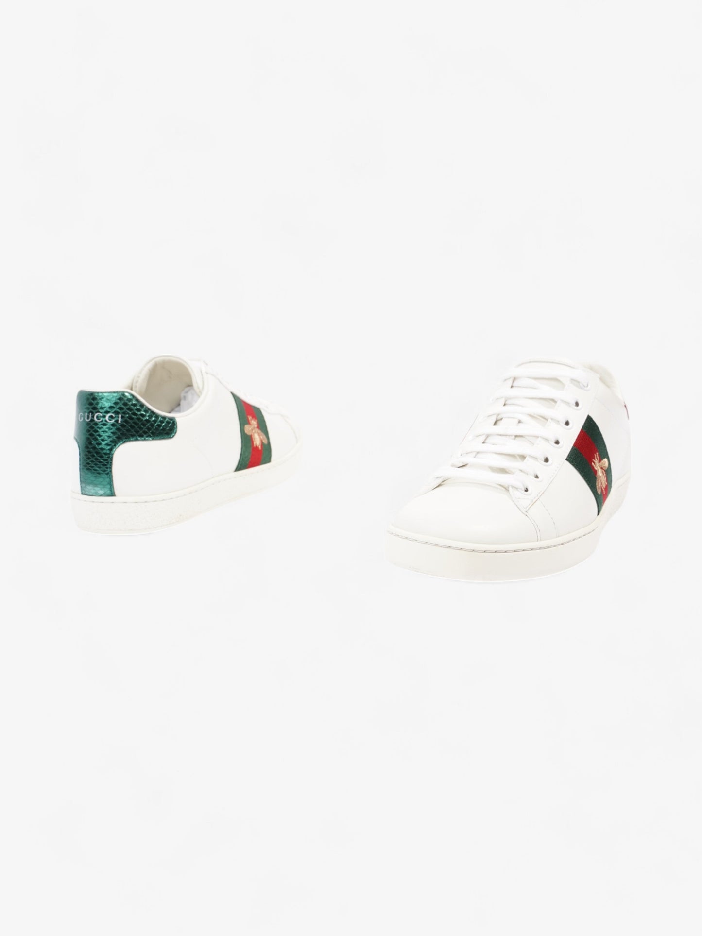 Gucci Ace Sneakers with Bee White / Green / Red Leather EU 38 UK 5