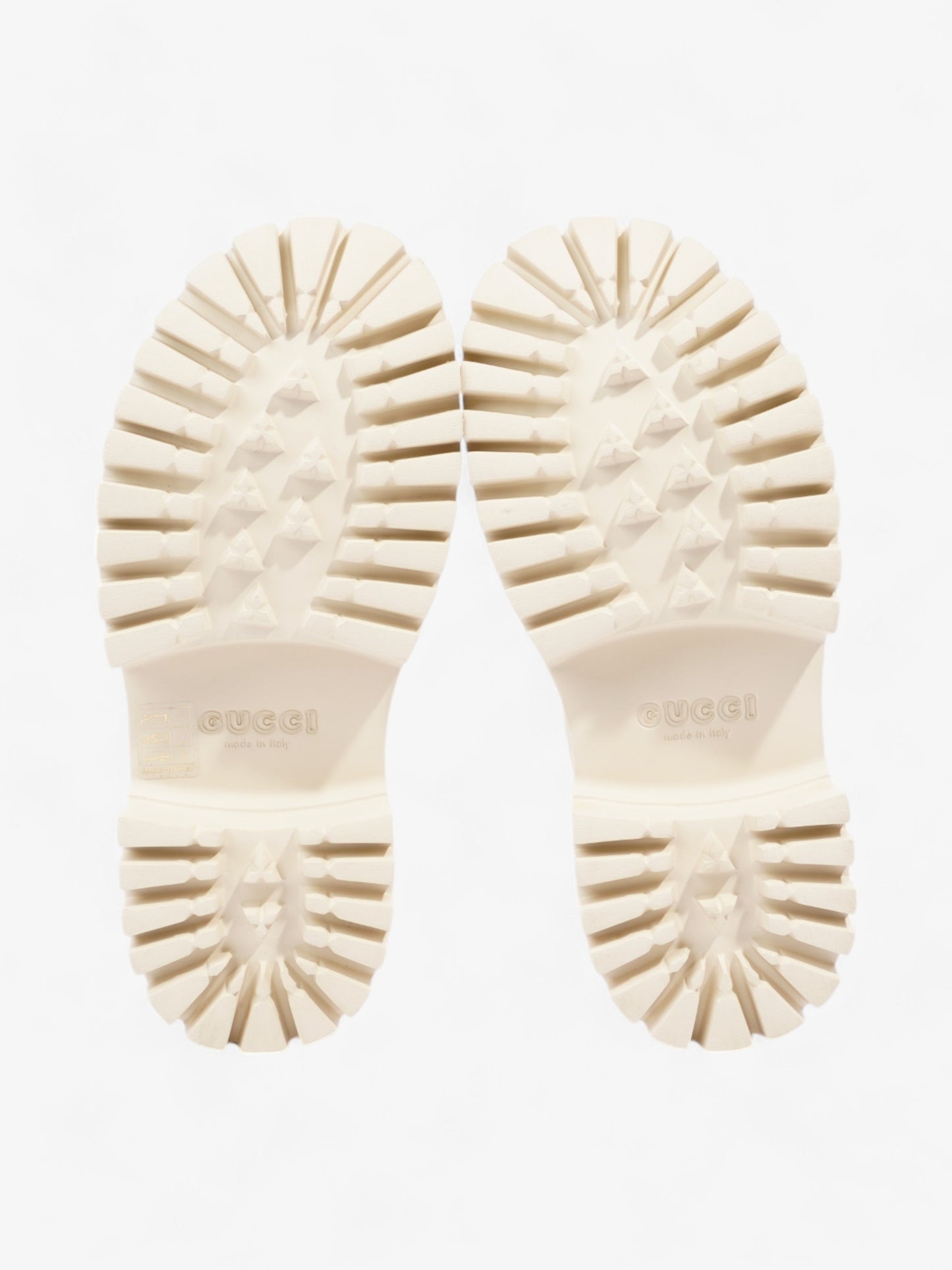 Gucci Perforated GG Platform Sandals Cream Rubber EU 37 UK 4