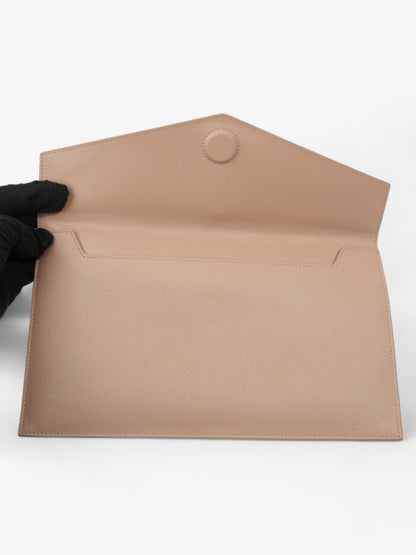 Saint Laurent Uptown Clutch Dark Beige Grained Leather