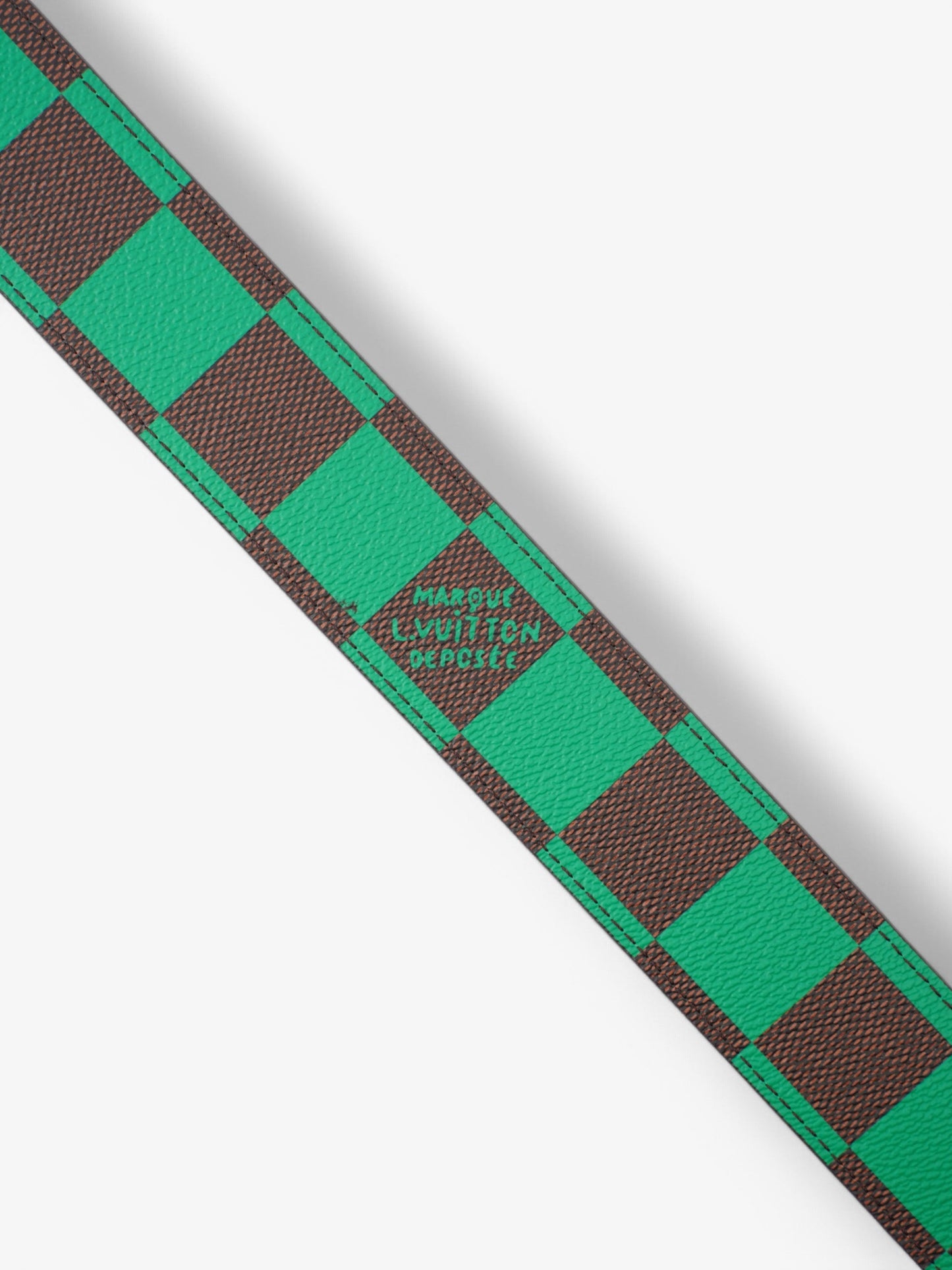 Louis Vuitton LV Initiales Reversible Belt Damier Ebene / Green / Gold Coated Canvas 95cm / 38"