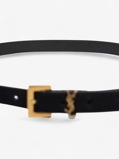 Saint Laurent Logo Belt Black Suede 90cm 32"