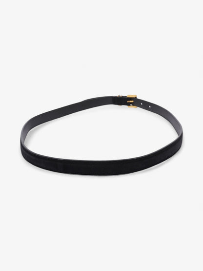 Saint Laurent Logo Belt Black Suede 90cm 32"