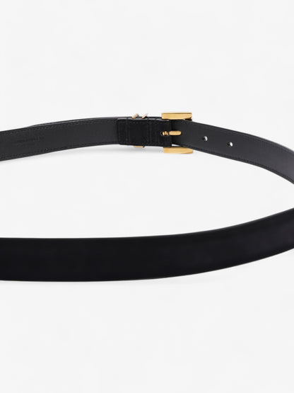 Saint Laurent Logo Belt Black Suede 90cm 32"