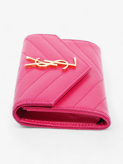Saint Laurent Monogram Envelope Wallet Bubblegum Pink Calfskin Leather Small