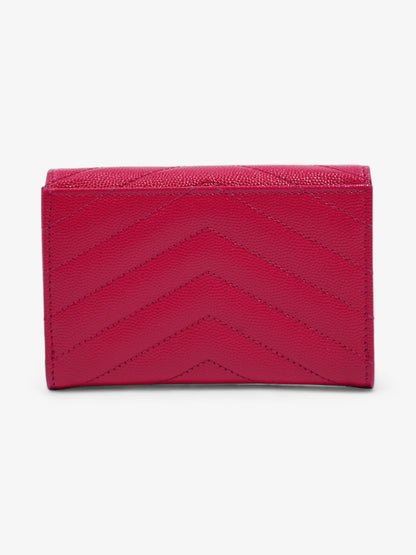 Saint Laurent Monogram Envelope Wallet Bubblegum Pink Calfskin Leather Small