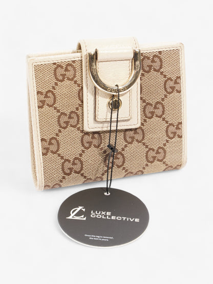 Gucci D-Ring Compact Wallet GG Supreme / Beige Canvas