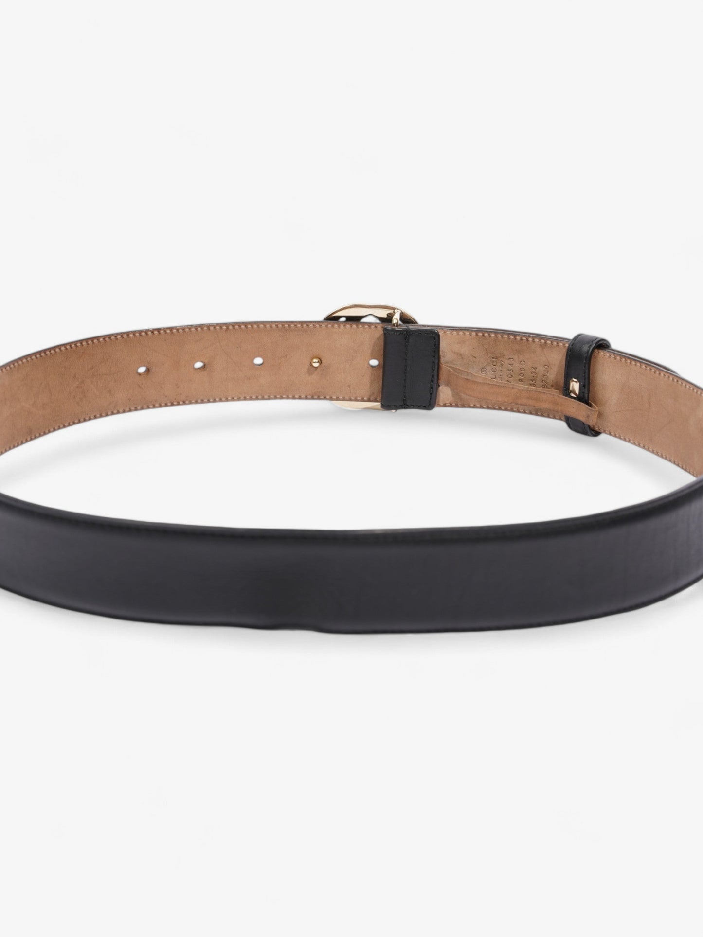 Gucci Interlocking G Belt Black / Gold Leather 85cm / 34"