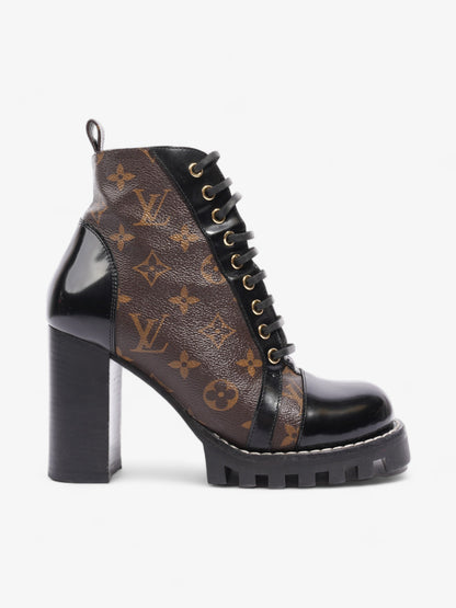 Louis Vuitton Star Trail Ankle Boots 90 Black / Brown Monogram Leather EU 38 UK 5