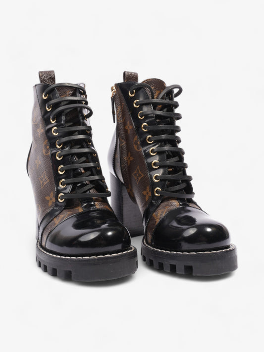 Louis Vuitton Star Trail Ankle Boots 90 Black / Brown Monogram Leather EU 38 UK 5