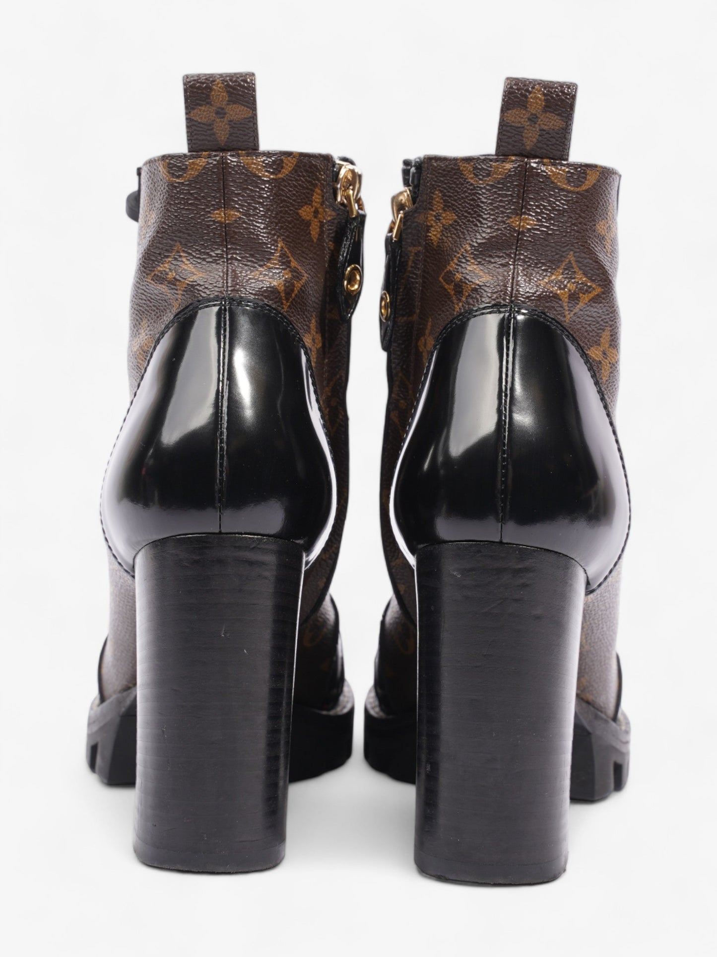 Louis Vuitton Star Trail Ankle Boots 90 Black / Brown Monogram Leather EU 38 UK 5