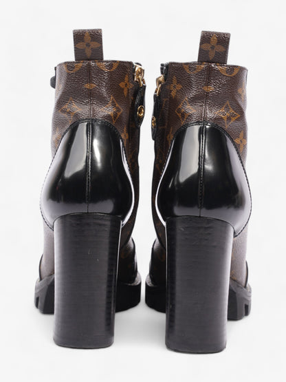 Louis Vuitton Star Trail Ankle Boots 90 Black / Brown Monogram Leather EU 38 UK 5