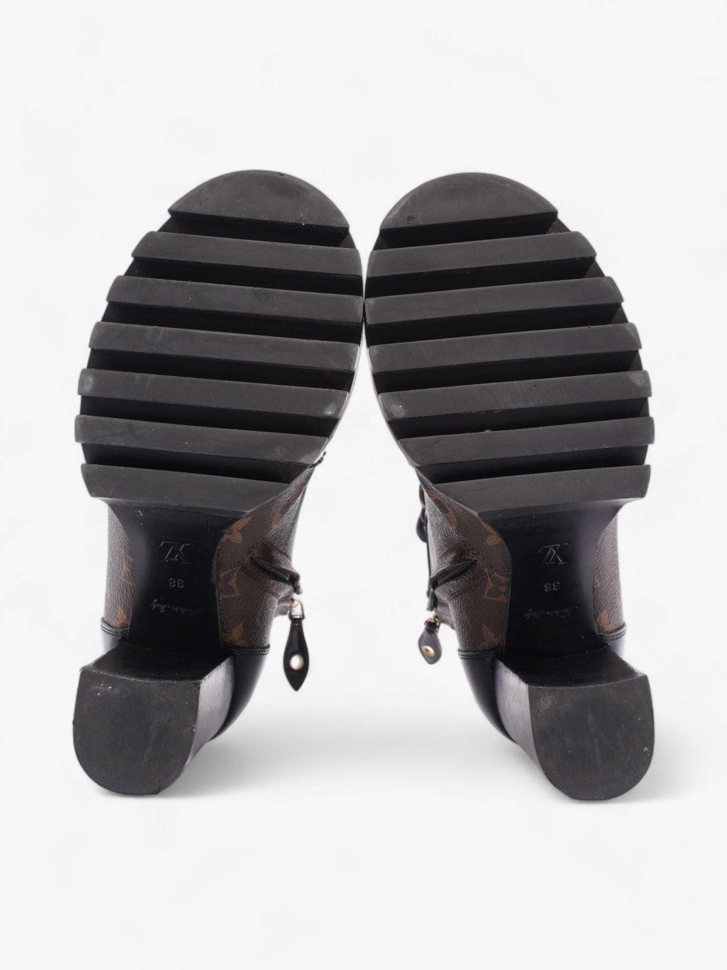 Louis Vuitton Star Trail Ankle Boots 90 Black / Brown Monogram Leather EU 38 UK 5