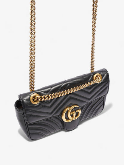 Gucci GG Marmont Flap Black Matelasse Leather Small