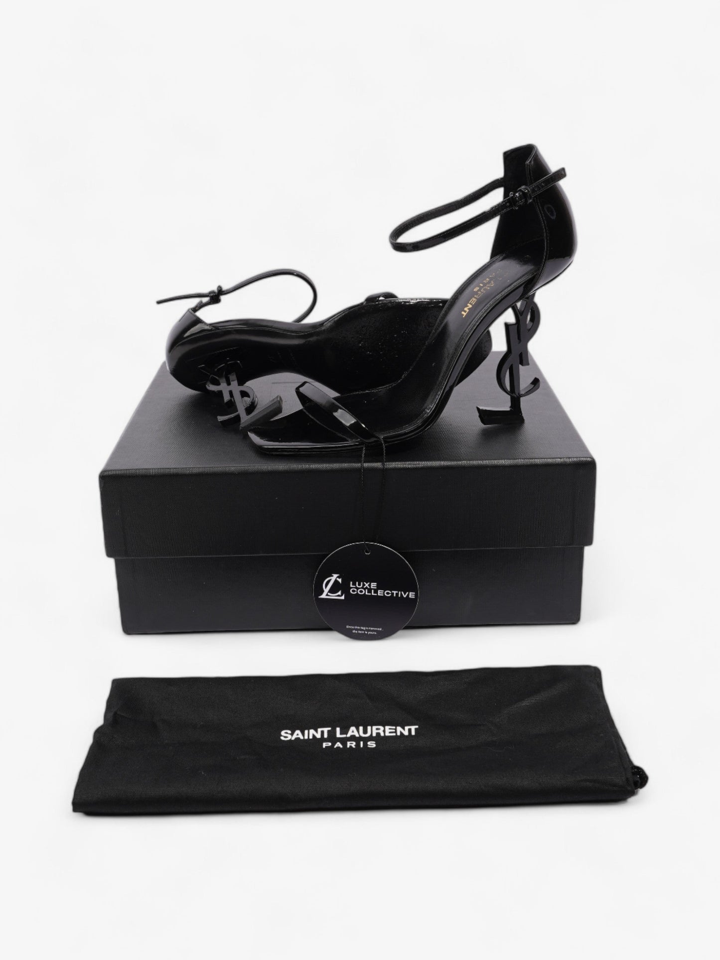 Saint Laurent Opyum Heels 110 Black Patent Leather EU 37 UK 4