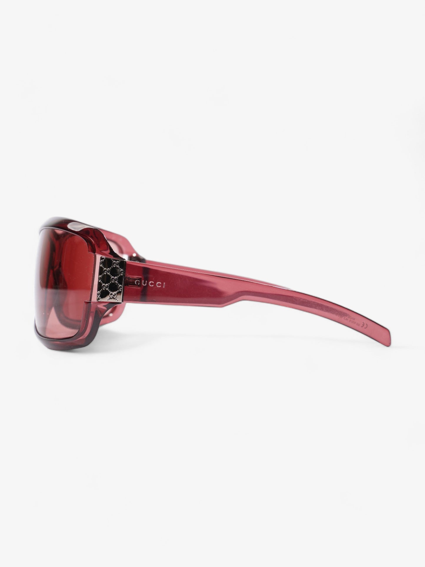 Gucci Large Frame Sunglasses Burgundy Acetate 120mm