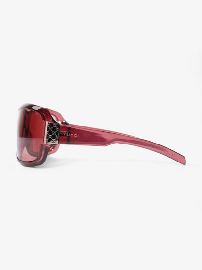 Gucci Large Frame Sunglasses Burgundy Acetate 120mm