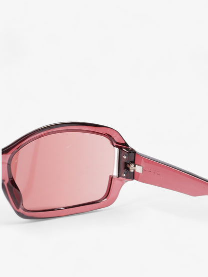 Gucci Large Frame Sunglasses Burgundy Acetate 120mm