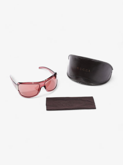 Gucci Large Frame Sunglasses Burgundy Acetate 120mm