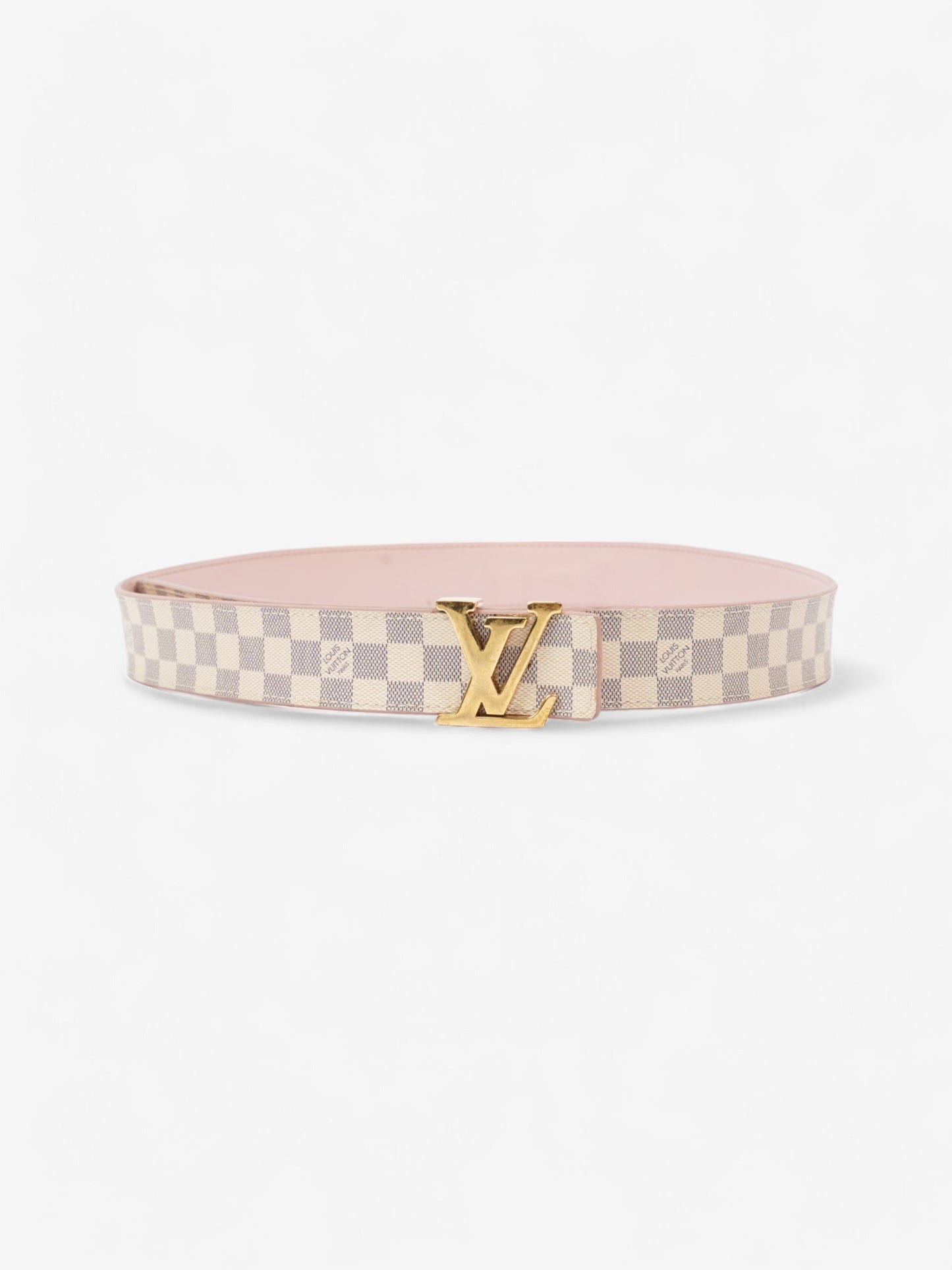 Louis Vuitton LV Iconic Reversible Belt Damier Azur / Rose Ballerine Coated Canvas 80cm / 32"